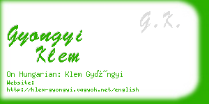 gyongyi klem business card